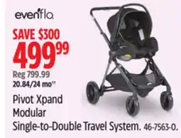 Canadian Tire Evenflo Pivot Xpand Modular Single-to-Double Travel System offer