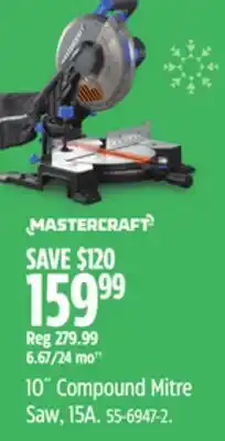 Canadian Tire 10˝ Compound Mitre Saw, 15A offer