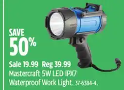 Canadian Tire Mastercraft 5W LED IPX7 Waterproof Work Light offer