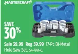 Canadian Tire Mastercraft 17-Pc Bi-Metal Hole Saw Set offer