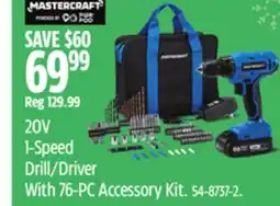 Canadian Tire 20V 1-Speed Drill/Driver With 76-PC Accessory Kit offer