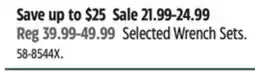 Canadian Tire Selected Wrench Sets offer
