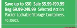 Canadian Tire Rubbermaid Selected Action Packer Lockable Storage Containers offer