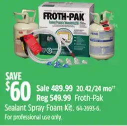 Canadian Tire Froth-Pak Sealant Spray Foam Kit offer