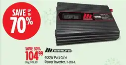 Canadian Tire MotoMaster 400W Pure Sine Power Inverter offer