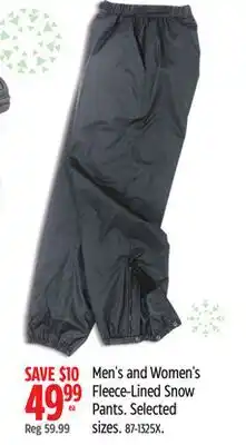 Canadian Tire Men's and Women's Fleece-Lined Snow offer