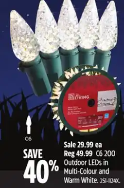 Canadian Tire For-Living C6 200 Outdoor LEDs in Multi-Colour and Warm White offer
