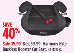 Canadian Tire Harmony Elite Backless Booster Car Seat offer