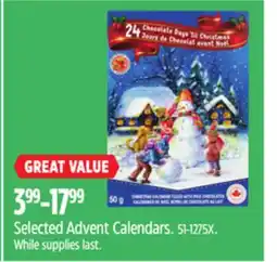Canadian Tire Selected Advent Calendars offer