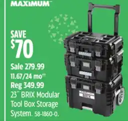 Canadian Tire MAXIMUM 23˝ BRIX Modular Tool Box Storage System offer