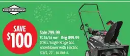 Canadian Tire Briggs & Stratton 208cc Single-Stage Gas Snowblower with Electric Start offer