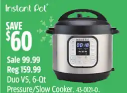 Canadian Tire Instant Pot Duo V5, 6-Qt Pressure/Slow Cooker offer