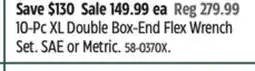 Canadian Tire MAXIMUM 10-Pc XL Double Box-End Flex Wrench Set offer