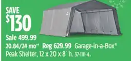 Canadian Tire Shelterlogic Garage-in-a-Box Peak Shelter offer