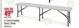 Canadian Tire For Living 6´ Centre-Folding Bench, White offer