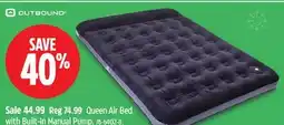Canadian Tire Outbound Queen Air Bed with Built-In Manual Pump offer