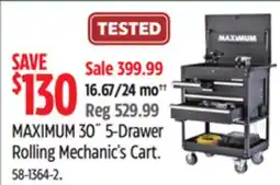 Canadian Tire MAXIMUM 30˝ 5-Drawer Rolling Mechanic's Cart offer