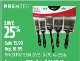 Canadian Tire Premier Mixed Paint Brushes, 5-Pk offer