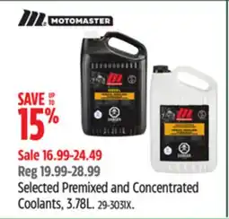 Canadian Tire MotoMaster Selected Premixed and Concentrated Coolants, 3.78L offer