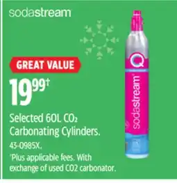 Canadian Tire SodaStream Selected 60L CO2 Carbonating Cylinders offer