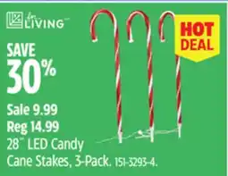 Canadian Tire For Living 28˝ LED Candy Cane Stakes, 3-Pack offer