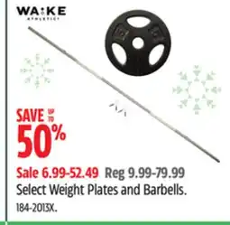 Canadian Tire Wa:Ke Select Weight Plates and Barbells offer