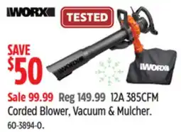 Canadian Tire WORX 2A 385CFM Blower offer