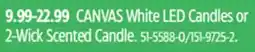Canadian Tire CANVAS White LED Candles or 2-Wick Scented Candle offer