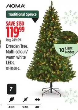 Canadian Tire NOMA Dresden Tree. Multi-colour/warm white LEDs offer