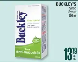 Jean Coutu BUCKLEY'S Syrup offer