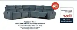 La Z Boy Maddox 5-Piece Wide Seat Fabric Reclining Sectional offer
