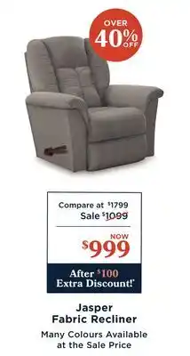 La Z Boy Jasper Fabric Recliner offer