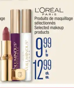 Jean Coutu L'ORÉAL PARIS Selected makeup products offer