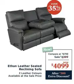 La Z Boy Ethan Leather Seated Reclining Sofa offer