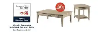 La Z Boy Kincaid Symmetry Solid Oak Cocktail Table offer