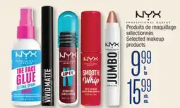 Jean Coutu NYX Selected makeup products offer