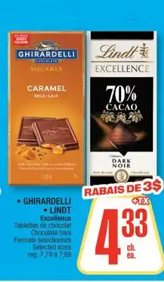 Jean Coutu GHIRARDELLI or LINDT Excellence Chocolate bars offer