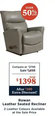 La Z Boy Rowan Leather Seated Recliner offer