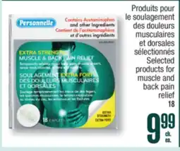 Jean Coutu PERSONNELLE Selected products for muscle and back pain relief offer