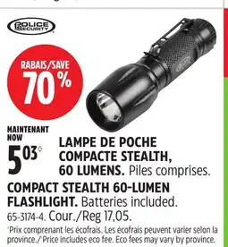 Canadian Tire COMPACT STEALTH 60-LUMEN FLASHLIGHT offer