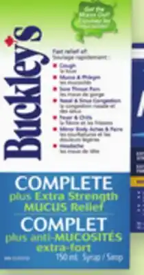 Proxim BUCKLEY'S Selected cold or flu products offer