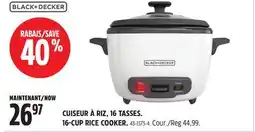 Canadian Tire Black & Decker 16-CUP RICE COOKER offer