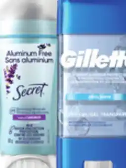 Proxim SECRET, OLD SPICE, GILLETTE Selected antiperspirants offer