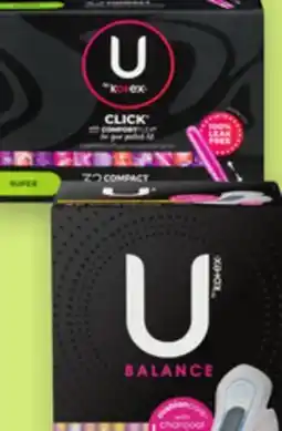 Proxim U BY KOTEX Selected hygienic pads or tampons offer