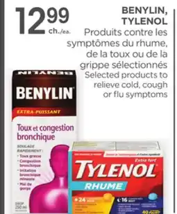 Proxim BENYLIN, TYLENOL Selected products to relieve cold, cough or flu symptoms offer