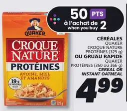 IGA QUAKER CROQUE NATURE PROTÉINES CEREAL offer