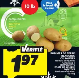 IGA COMPLIMENTS WHITE OR YELLOW POTATOES offer