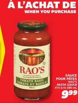 IGA RAO'S PASTA SAUCE offer