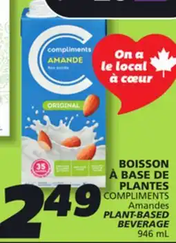 IGA COMPLIMENTS PLANT-BASED BEVERAGE offer