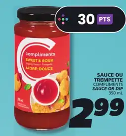 IGA COMPLIMENTS SAUCE OR DIP offer